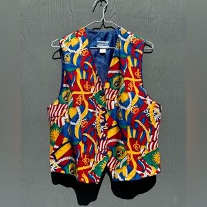 Vintage 90s Pendleton Colorful Nautical Vest Size 12